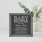 Mod Swirls Baby shower Invite, Ivory Kaart (Staand voorkant)