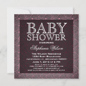 Mod Swirls Baby shower Invite, Roze Kaart (Voorkant)