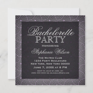 Mod Swirls Bachelorette Party Invite, Paars Kaart