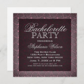 Mod Swirls Bachelorette Party Invite, Roze Kaart (Voorkant / Achterkant)