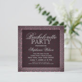 Mod Swirls Bachelorette Party Invite, Roze Kaart (Staand voorkant)
