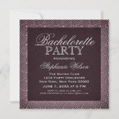 Mod Swirls Bachelorette Party Invite, Roze Kaart (Voorkant)