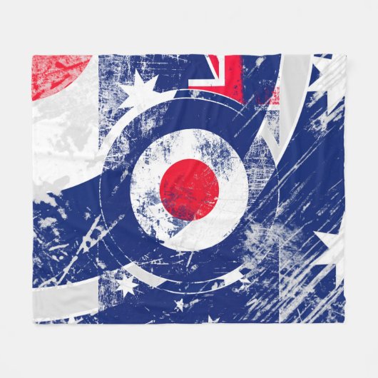 Mod Target Mods Australia Target Grunge Roundel Fleece Deken (Voorkant (Horizontaal))