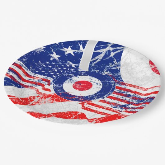 Mod Target Mods US Target Grunge Roundel Papieren Bordje (Gekanteld)