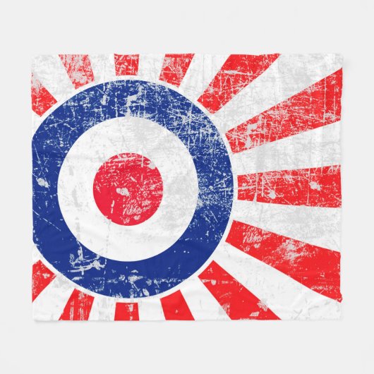 Mod Target Mods USA Target Grunge Roundel Fleece Deken (Voorkant (Horizontaal))