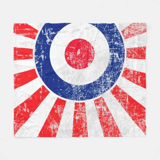 Mod Target Mods USA Target Grunge Roundel Fleece Deken (Voorkant (Horizontaal))