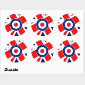 Mod Target on UK Flag Ronde Sticker (Vel)