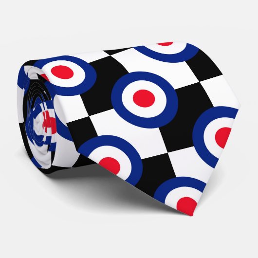 Mod Target Pattern Polka Dots Mode UK Stropdas (Opgerold)