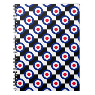 Mod Target Pattern Polka Dots Mode Vintage Notitieboek