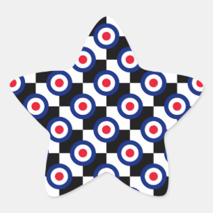 Mod Target Pattern Polka Dots Mode Vintage Ster Sticker