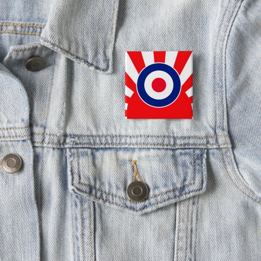 MOD Target Roundel op Sunburst Vierkante Button 5,1 Cm (In situ)