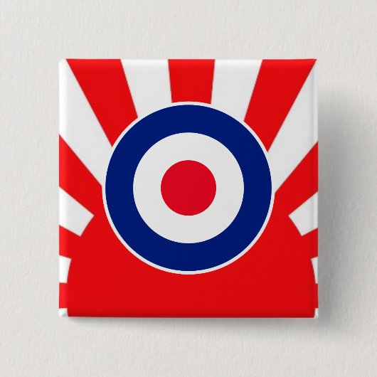 MOD Target Roundel op Sunburst Vierkante Button 5,1 Cm (Voorkant)