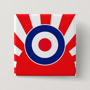 MOD Target Roundel op Sunburst Vierkante Button 5,1 Cm