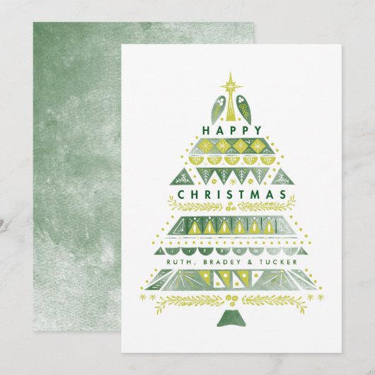 Mod textured Kerstmis Feestdagenkaart (Voorkant / Achterkant)