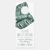 Mod Topical Monstera niet storen bruiloft Deurhanger (Voorkant)