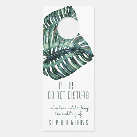 Mod Topical Monstera niet storen bruiloft Deurhanger (Voorkant)
