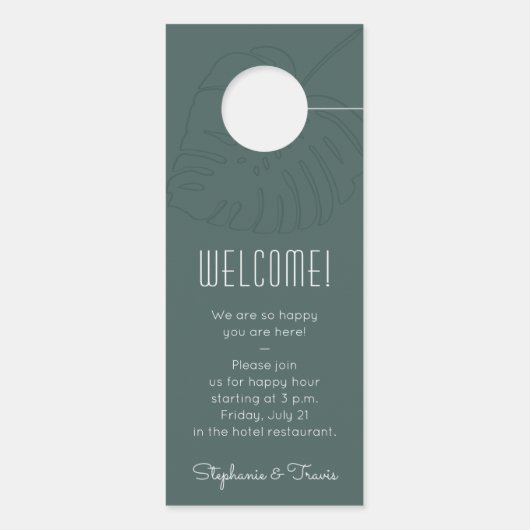 Mod Topical Monstera niet storen bruiloft Deurhanger (Achterkant)