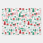 Mod Trees & Cadeaus Holiday Inpakpapier Vel (Voorkant)