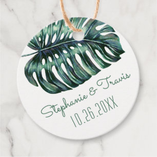 Mod Tropical Greenery Monstera Leaf Bedankjes Labels