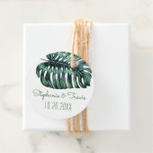Mod Tropical Greenery Monstera Leaf Bedankjes Labels (In situ)