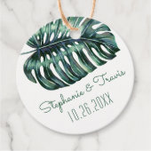 Mod Tropical Greenery Monstera Leaf Bedankjes Labels (Voorkant)