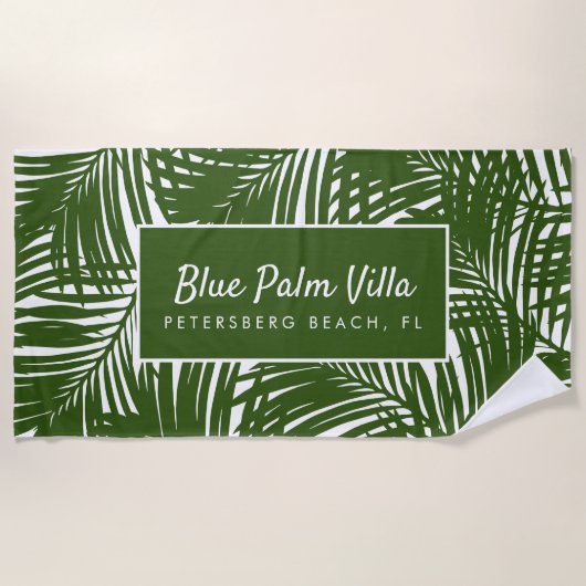 Mod Tropics Palm Leaf Pattern Beach House Strandlaken (Voorkant)