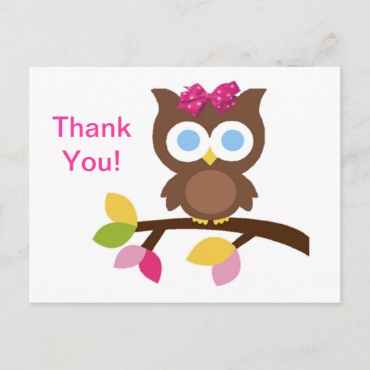 Mod Uil Ontwerp Verjaardagsfeestuitnodiging Favori Briefkaart (Voorkant)