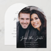 MOD V Foto Elegant Save the Date - Donkerder Arc Kaart (Voorkant / Achterkant)