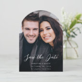 MOD V Foto Elegant Save the Date - Donkerder Arc Kaart (Staand voorkant)