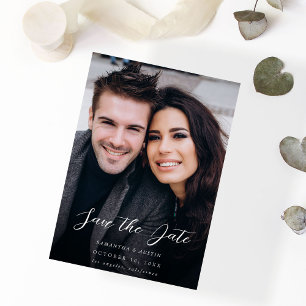 MOD V Foto Elegant Save the Date - Donkerder Kaart