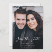 MOD V Foto Elegant Save the Date - Donkerder Kaart (Voorkant)