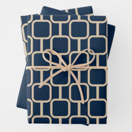 Mod verbindt het Geometrische Patroon Middeleeuwen Inpakpapier Vel