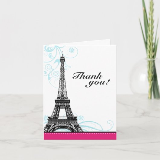 Mod Vlaams Eiffeltower Parisian - Hartelijk dank Bedankkaart (Voorkant)