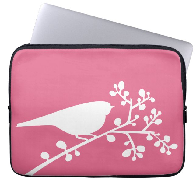 Mod vogels en bessen {kies uw kleur} laptop sleeve (Voorkant)