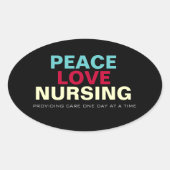 Mod Vrede Liefde Verpleegster Ovale Sticker (Voorkant)