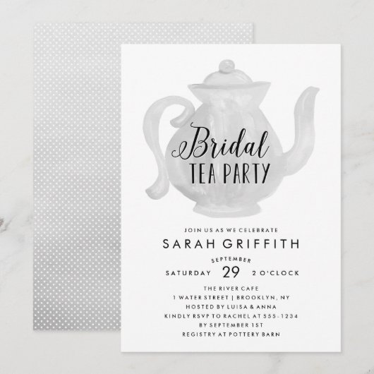 Mod Vrijgezellenfeest Tea Party Uitnodiging (Voorkant / Achterkant)