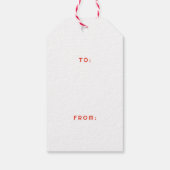 Mod Wavy Groovy Christmas Pink Red Joy Script Cadeaulabel (Achterkant)