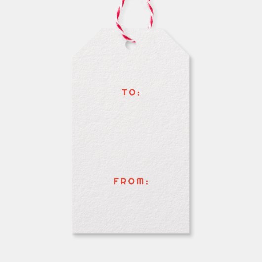 Mod Wavy Groovy Christmas Pink Red Joy Script Cadeaulabel (Achterkant)