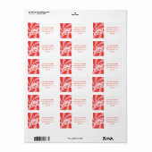 Mod Wavy Groovy Christmas Pink Red Retouradres Etiket (Full Sheet)