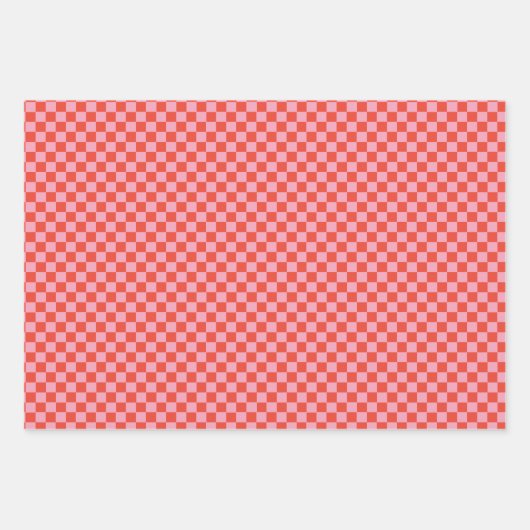 Mod Wavy Groovy Hippie Retro Kerst Roze Rood Inpakpapier Vel (Voorkant 2)