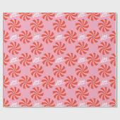 Mod Wavy Pinwheel Spirals Retro Christmas Pink Red Cadeaupapier (Vlak)