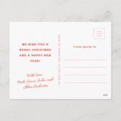 Mod Wavy Retro Groovy Kerst Rood Roze Feestdagenkaart (Achterkant)