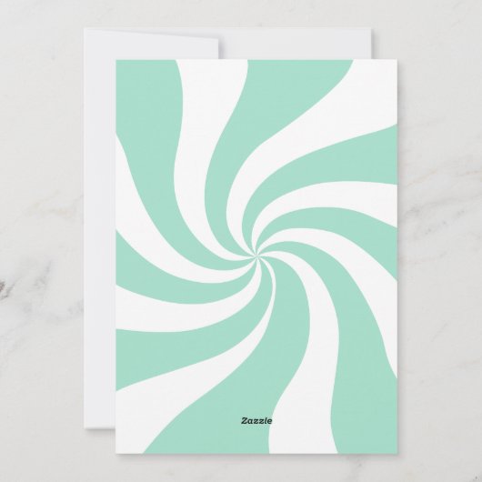 Mod Wavy Retro Groovy Kleurrijke Foto Mint + Rood Feestdagenkaart (Achterkant)