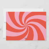 Mod Wavy Retro Roze Rode Kerst Niet-Foto Feestdagenkaart (Achterkant)