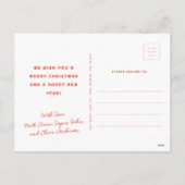 Mod Wavy Retro Roze Rode Kerstfoto Feestdagenkaart (Achterkant)