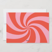 Mod Wavy Retro Roze Rood Kerst Foto Feestdagenkaart (Achterkant)