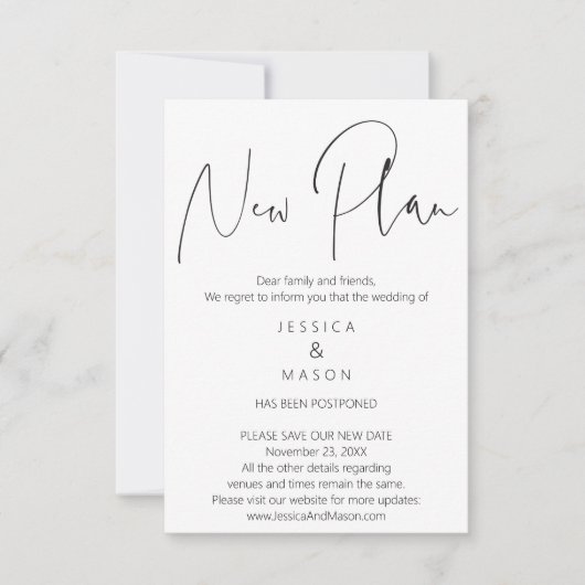 Mod Wedding Annulering uitgesteld Wijzig de datum Kaart (Voorkant)