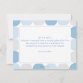 Mod Whale Baby Boy Shower Blue & Grey Stippen Bedankkaart (Achterkant)