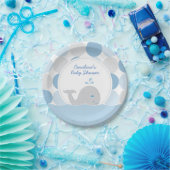 Mod Whale Baby Jongen Douche Blauw & Grijs Papieren Bordje (Feest)