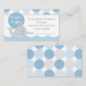 Mod Whale Baby shower Luier Raffle Ticket Informatiekaartje (Voorkant / Achterkant)